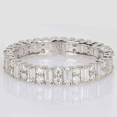 Stella Grace Sterling Silver 1 5/8 Carat T.W Lab-Created Moissanite Eternity Wedding Ring