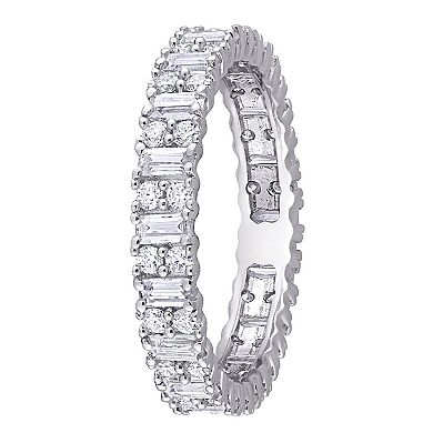 Stella Grace Sterling Silver 1 5/8 Carat T.W Lab-Created Moissanite Eternity Wedding Ring