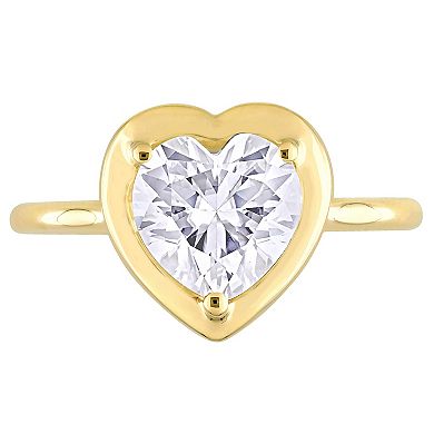 Stella Grace 10k Yellow Gold Lab-Created Moissanite Heart-Shaped Engagement Ring