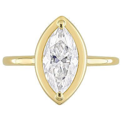 Stella Grace 10k Yellow Gold Lab-Created Moissanite Marquise-Shaped Engagement Ring