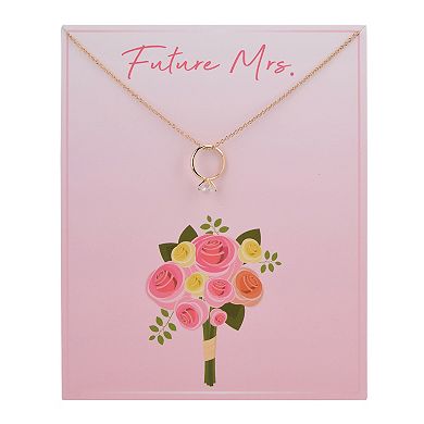 Future Mrs. Ring Pendant Necklace and Greeting Card Set