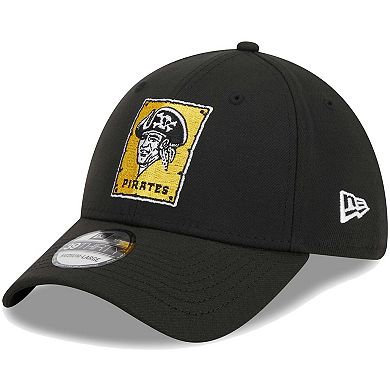 Men's New Era Black Pittsburgh Pirates Logo 39THIRTY Flex Hat