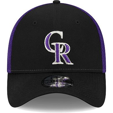 Men's New Era Black Colorado Rockies Team Neo 39THIRTY Flex Hat