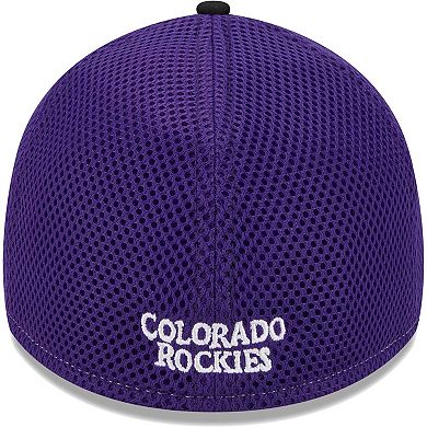 Men's New Era Black Colorado Rockies Team Neo 39THIRTY Flex Hat