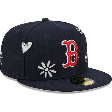 Men's New Era Navy Boston Red Sox Sunlight Pop 59FIFTY Fitted Hat