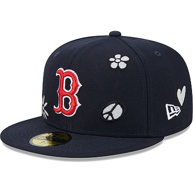 Men's New Era Navy Boston Red Sox Sunlight Pop 59FIFTY Fitted Hat