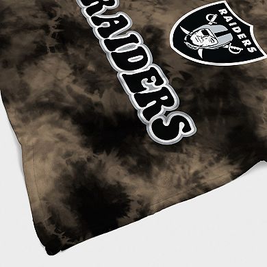 Las Vegas Raiders 60'' x 70'' Bubble Tie-Dye Flannel Sherpa Blanket