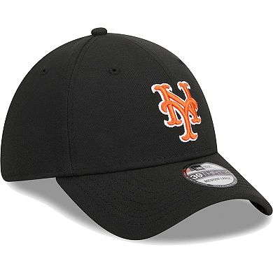 Men's New Era Black New York Mets Logo 39THIRTY Flex Hat