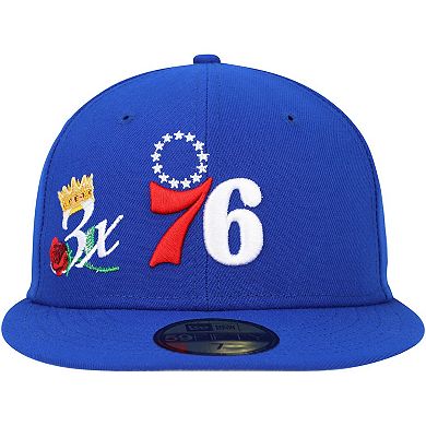 Men's New Era  Royal Philadelphia 76ers Crown Champs 59FIFTY Fitted Hat