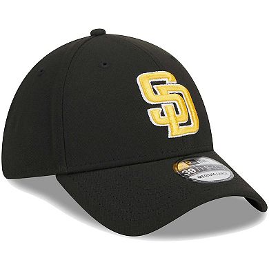 Men's New Era Black San Diego Padres Logo 39THIRTY Flex Hat