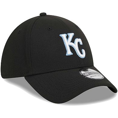 Men's New Era Black Kansas City Royals Logo 39THIRTY Flex Hat