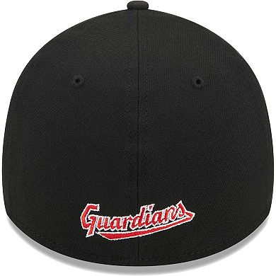 Men's New Era Black Cleveland Guardians Logo 39THIRTY Flex Hat