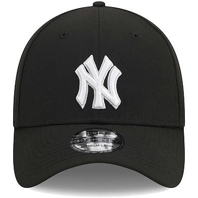 Men's New Era Black New York Yankees Logo 39THIRTY Flex Hat