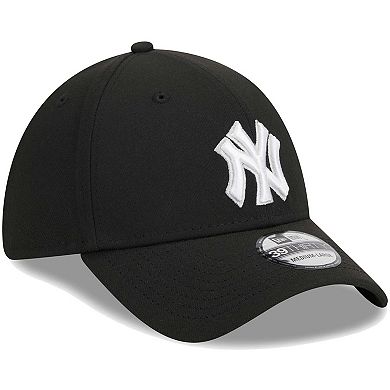 Men's New Era Black New York Yankees Logo 39THIRTY Flex Hat