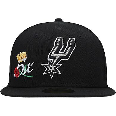 Men's New Era  Black San Antonio Spurs Crown Champs 59FIFTY Fitted Hat