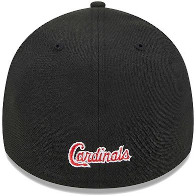 Men's New Era Black St. Louis Cardinals Logo 39THIRTY Flex Hat