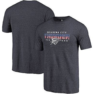 Men's Fanatics Branded Navy Oklahoma City Thunder Spangled Tri-Blend T-Shirt