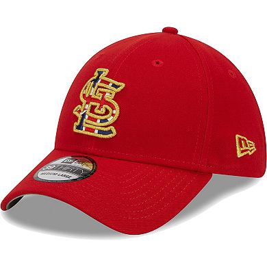 Men's New Era Red St. Louis Cardinals 2023 MLB World Tour: London Series Flag Fill 39THIRTY Flex Hat