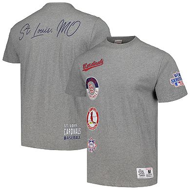 Men's Mitchell & Ness Heather Gray St. Louis Cardinals Cooperstown Collection City Collection T-Shirt
