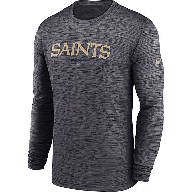 Men's Nike  Black New Orleans Saints Sideline Team Velocity Performance Long Sleeve T-Shirt