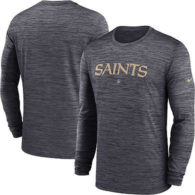 Men's Nike  Black New Orleans Saints Sideline Team Velocity Performance Long Sleeve T-Shirt
