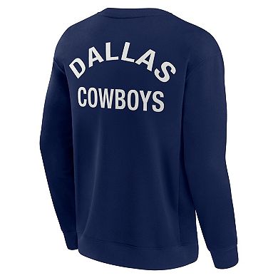 Unisex Fanatics Signature Navy Dallas Cowboys Super Soft Pullover Crew Sweatshirt