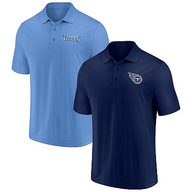 Men's Fanatics Branded Navy/Light Blue Tennessee Titans Dueling Two-Pack Polo Set