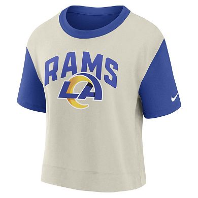 Women's Nike Royal/Bone Los Angeles Rams High Hip Fashion T-Shirt