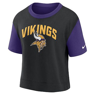 Women's Nike Purple/Black Minnesota Vikings High Hip Fashion T-Shirt