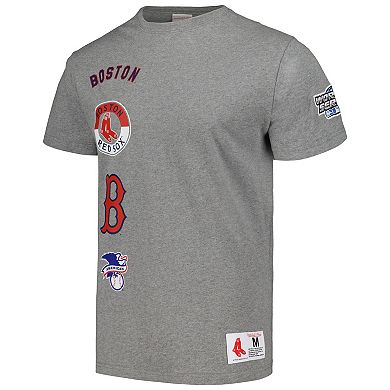 Men's Mitchell & Ness Heather Gray Boston Red Sox Cooperstown Collection City Collection T-Shirt