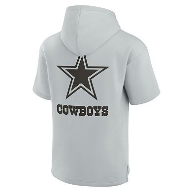 Unisex Fanatics Signature Gray Dallas Cowboys Super Soft Fleece Short Sleeve Hoodie