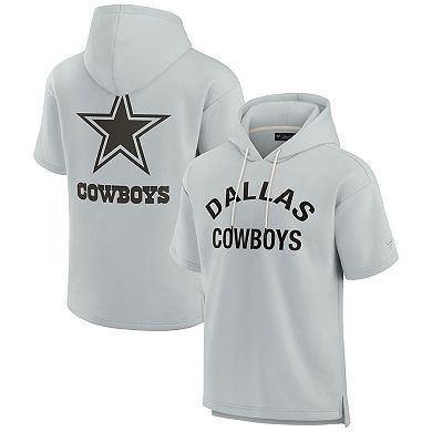 Unisex Fanatics Signature Gray Dallas Cowboys Super Soft Fleece Short Sleeve Hoodie