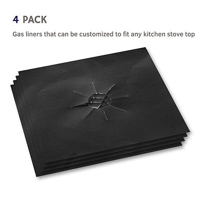 4 Pack Non Stick Reusable Stove Top Liner Protector