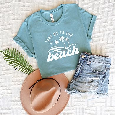 Take Me To The Beach Wave Short Sleeve Graphic tee