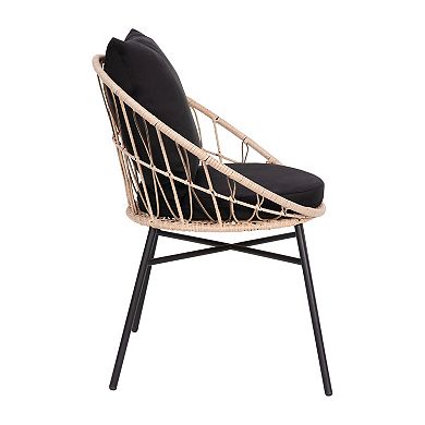 Flash Furniture Devon Indoor / Outdoor Modern Papasan Patio Chair 2-piece Set
