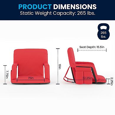 Flash Furniture Malta Portable Lightweight Reclining Stadium Chair 2-piece Set