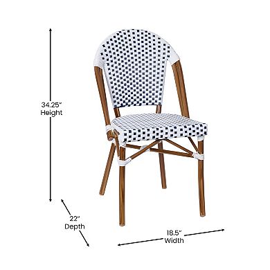 Flash Furniture Lourdes Indoor / Outdoor French Bistro Stacking Chair 2-piece Set