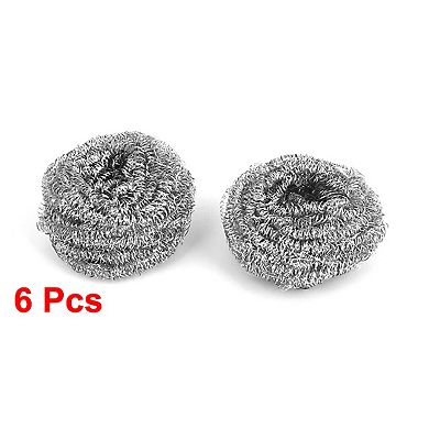 Kitchen Dish Bowl Steel Wire Spiral Scrubbing Washing Cleaning Ball Cleaner 6 Pcs
