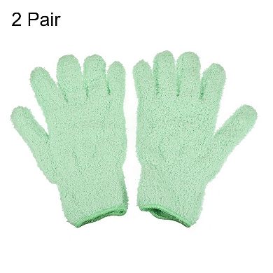2 Pairs Dusting Cleaning Gloves Microfiber Mittens