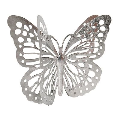 Silver Finish Metal Butterfly Wall Art 2-piece Set