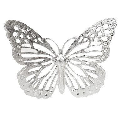 Silver Finish Metal Butterfly Wall Art 2-piece Set