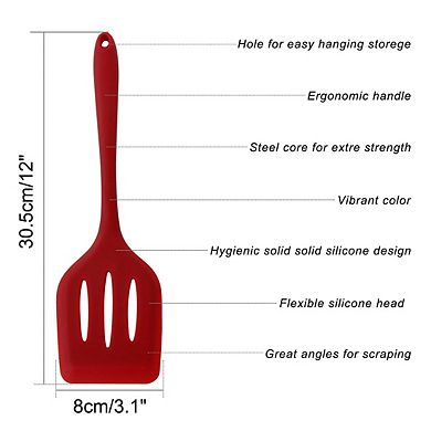 Silicone Slotted Turner Heat Resistant Non Stick for Cooking Baking
