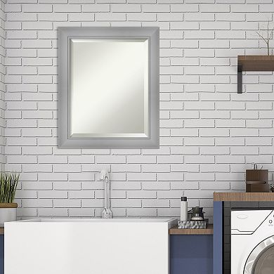 Amanti Art Flair Polished Framed Bathroom Vanity Wall Mirror - Size: 24X24