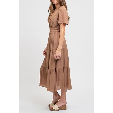 August Sky Women's Tiered Midi Dress