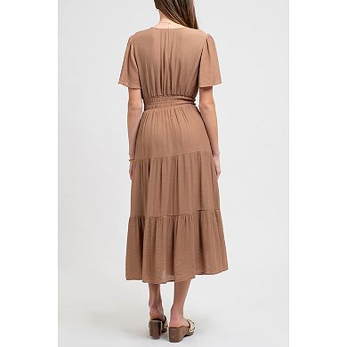 August Sky Women's Tiered Midi Dress