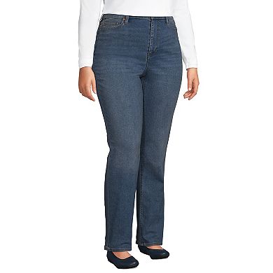 Plus Size Lands' End Recover High Rise Straight Leg Jeans