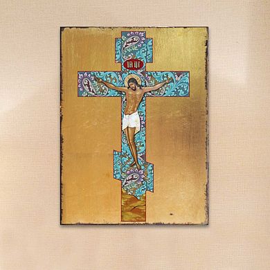 G.Debrekht Of Jesus Christ Wooden Gold Plated Religious Christian Sacred Icon Inspirational Icon Décor