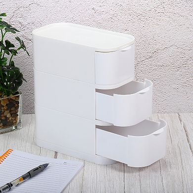 Desktop Drawers Plastic Storage Box Makeup Stationery Desk Organizer