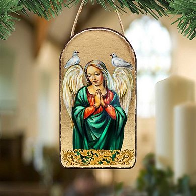 G.Debrekht Angel with Dove Religious Christian Sacred Icon Ornament Inspirational Icon Decor