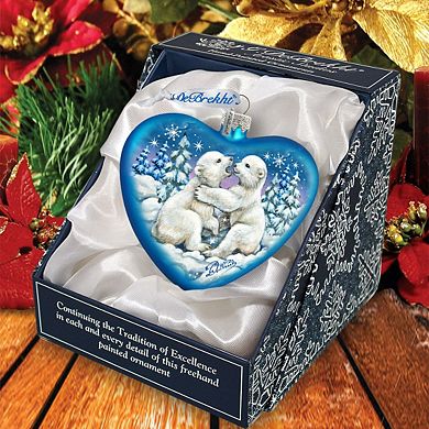 G.Debrekht Polar Cubs Glass Ornament by G. DeBrekht DecorWildlife Holiday Decor - 753-010